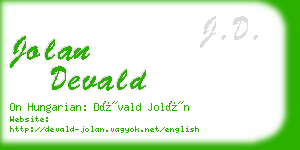 jolan devald business card